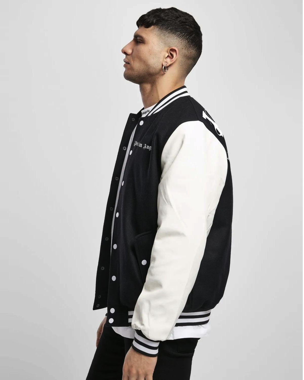CHAQUETA UNIVERSITARIA NEGRA PALM ANGELS