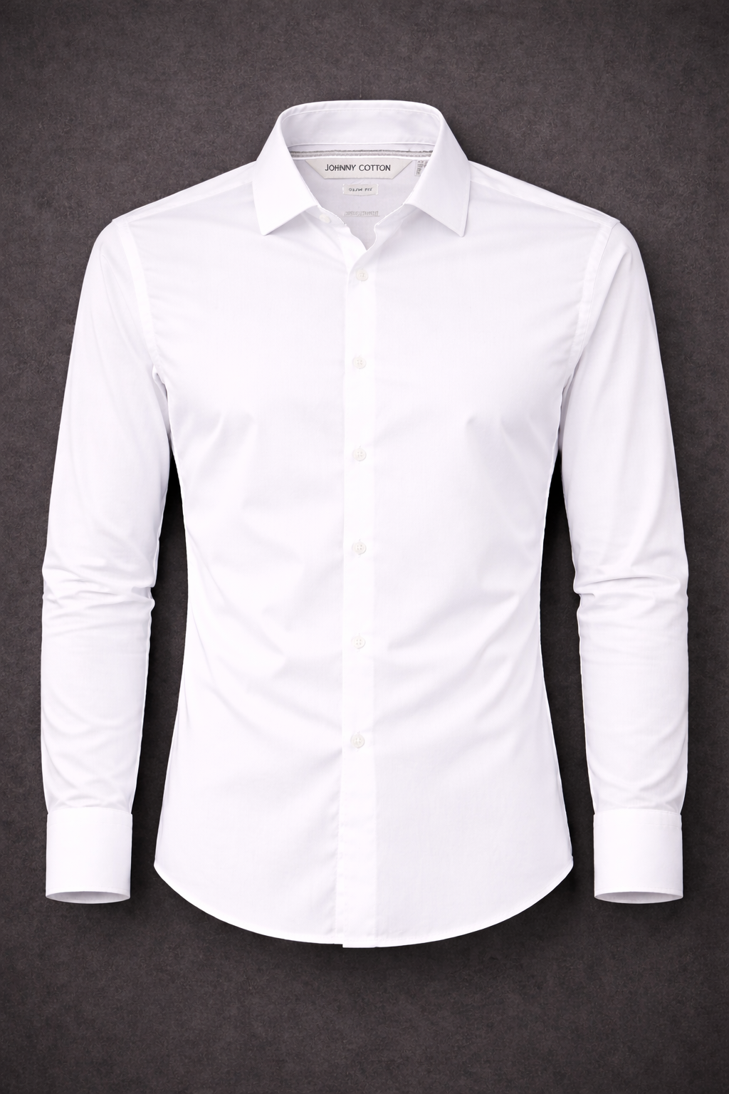 CAMISA BLANCA SLIM FIT MANGA LARGA JOHNNY COTTON