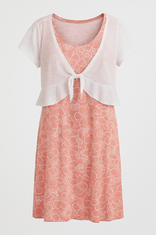 VESTIDO DOS PIEZAS ( CHAQUETA + VESTIDO ) CON PINZAS EN LA PARTE DE ADELANTE PARA REALZAR TU FIGURA