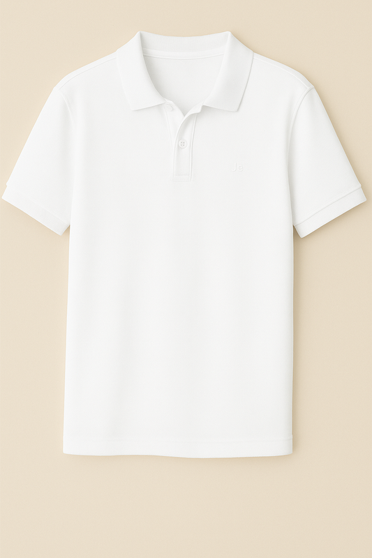 CAMISETA POLO BLANCO CON LOGOTIPO DISCRETO EN PECHO JOHNNY COTTON