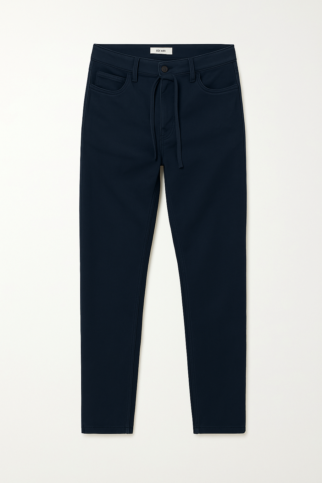PANTALÓN GABARDINA NARROW FIT CASUAL, CORTE RECTO Y BOLSILLOS INTERNOS, DISEÑO LISO CON CORDÓN AJUSTABLE