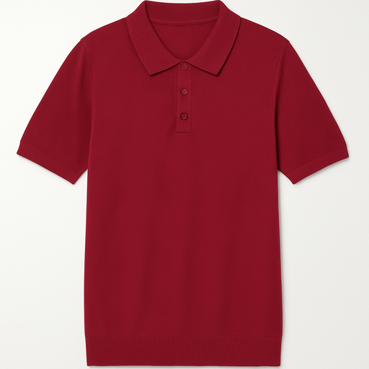 CAMISETA POLO DE LANA CUELLO BOTONES FAJON ACANALADO