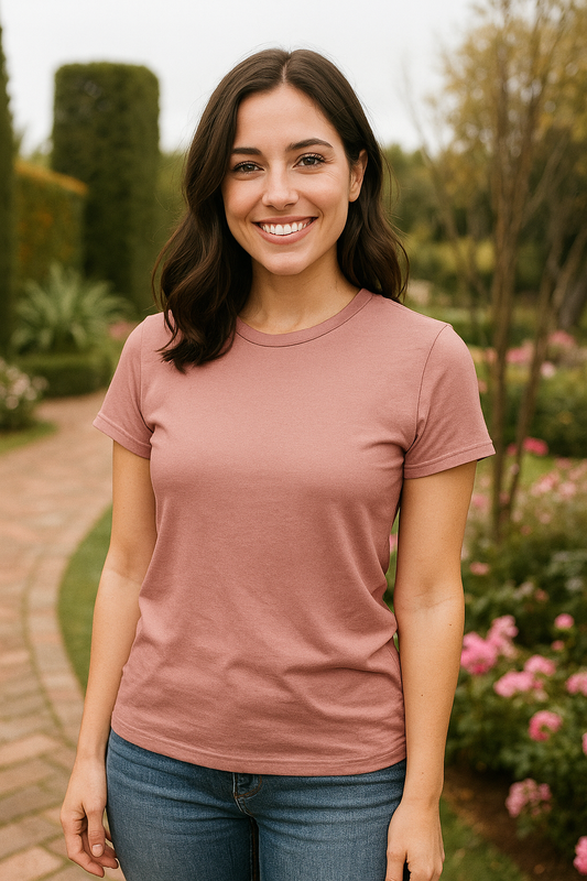 CAMISETA DAMA BASICA CUELLO REDONDO Y TELA STRECH PARA UN AJUSTE PERFECTO