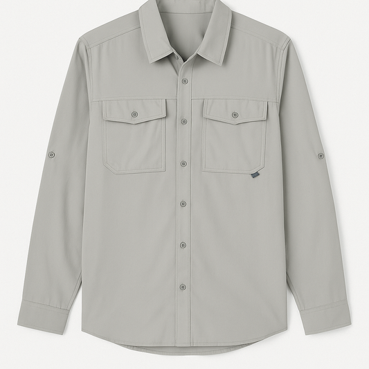 CAMISA SAFARI MANGA LARGA BOLSILLOS FRONTALES