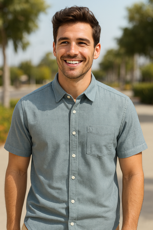 CAMISA MANGA CORTA CON BOLSILLO