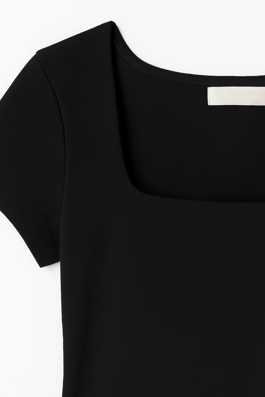 BLUSA DAMA NEGRA ESCOTE CUADRADO MANGA CORTA