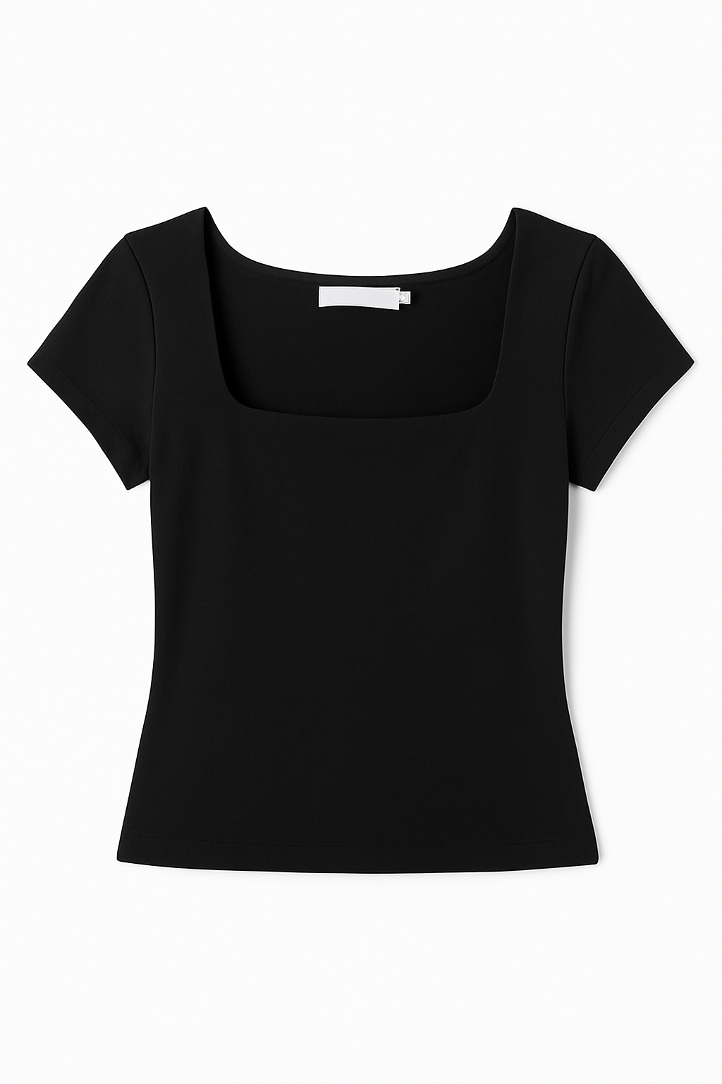 BLUSA DAMA NEGRA ESCOTE CUADRADO MANGA CORTA