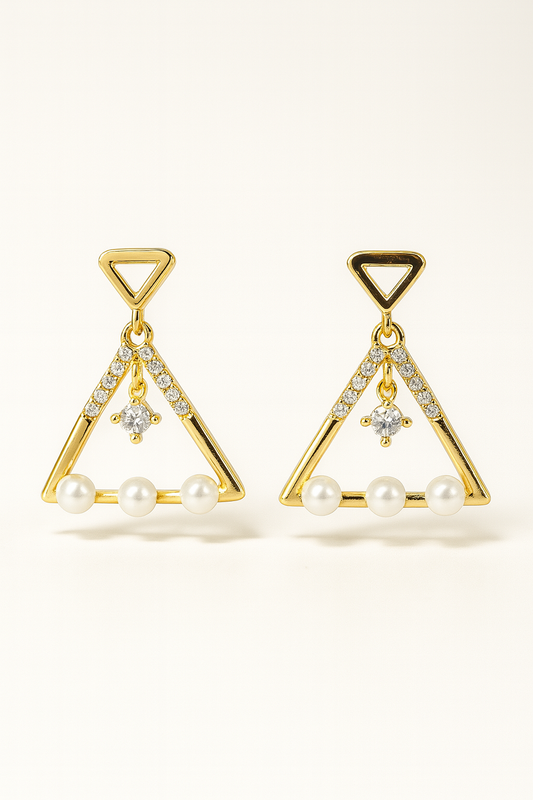 ARETE GEOMÉTRICO CON TRIÁNGULOS, DIAMANTES Y PERLAS 003T