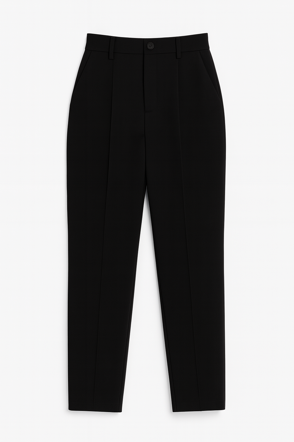 PANTALÓN DAMA NEGRO RECTO DE VESTIR SIN BOLSILLOS TRASEROS