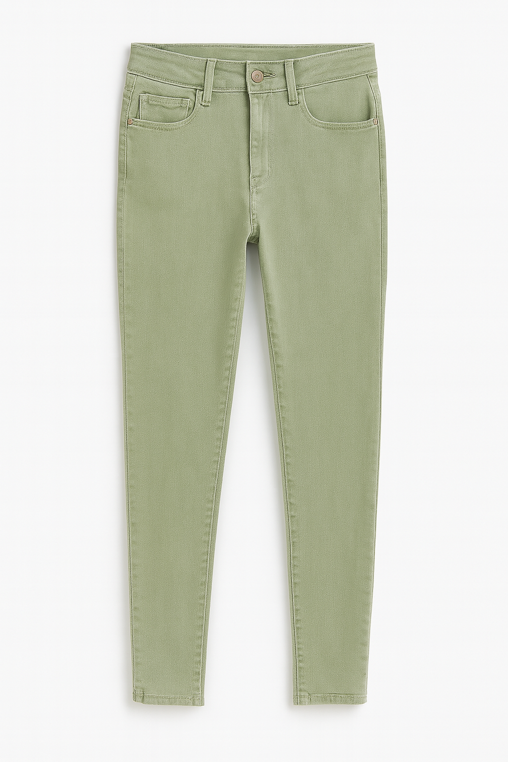 PANTALÓN JEAN SKINNY DAMA VERDE MILITAR STRETCH