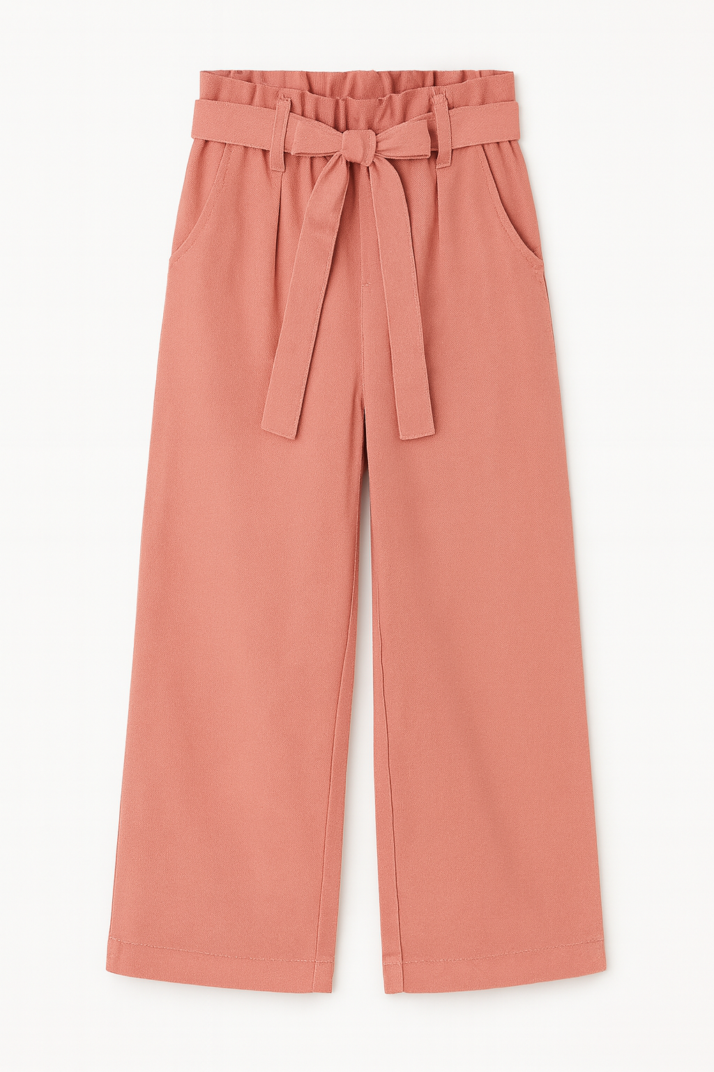 PANTALÓN NIÑA WIDE LEG CON CINTURÓN LAZO