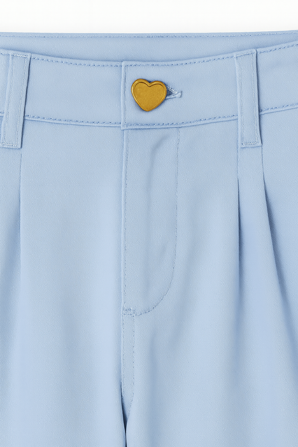 PANTALÓN NIÑA WIDE LEG CON BOTÓN DORADO EN FORMA DE CORAZÓN