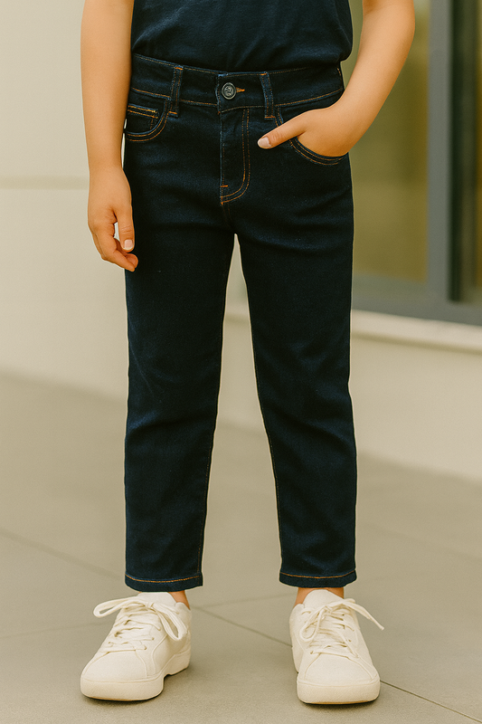 PANTALÓN JEAN ZIZI NIÑO RECTO AZUL OSCURO BÁSICO