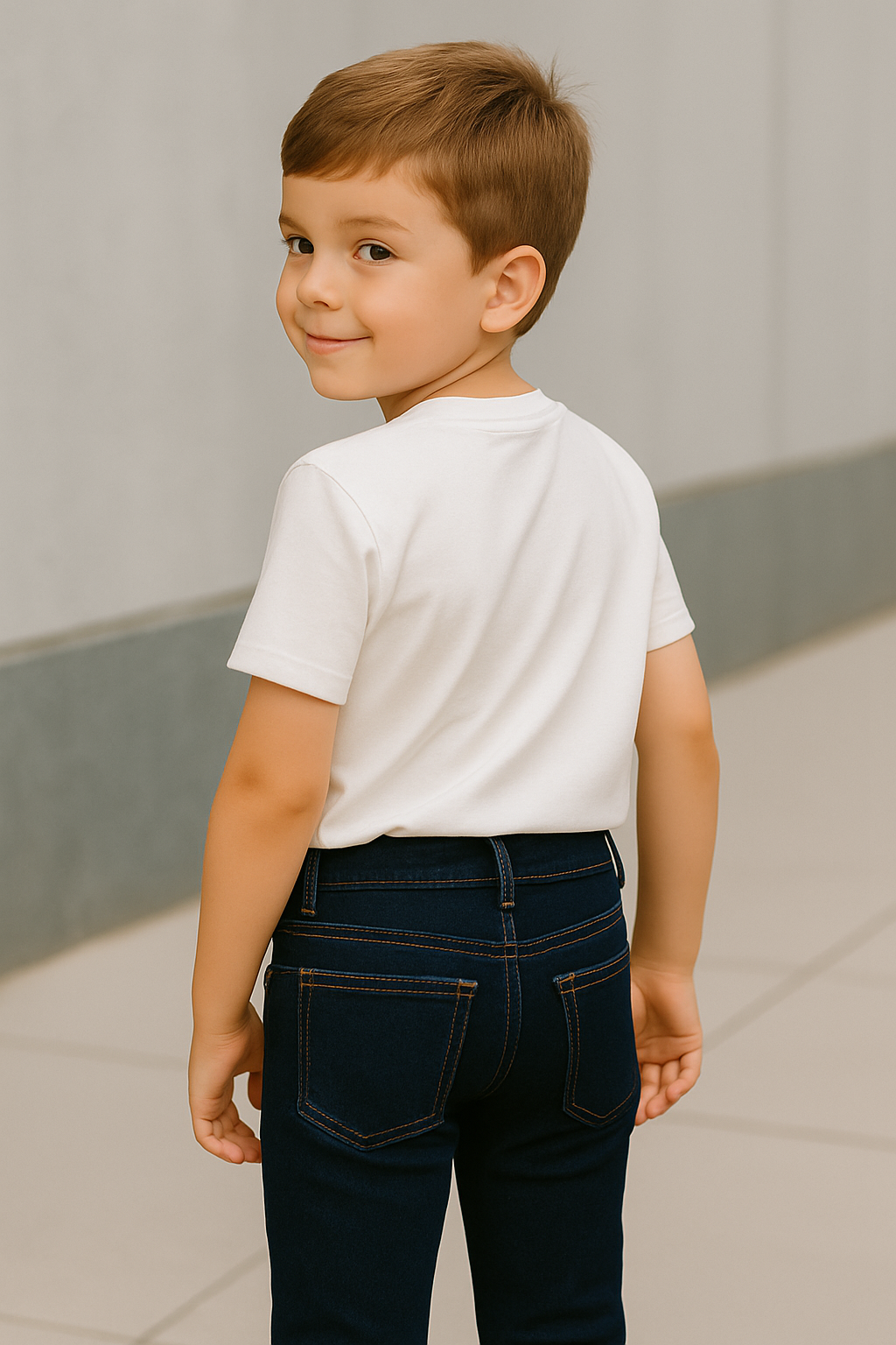 PANTALÓN JEAN ZIZI NIÑO RECTO AZUL OSCURO BÁSICO