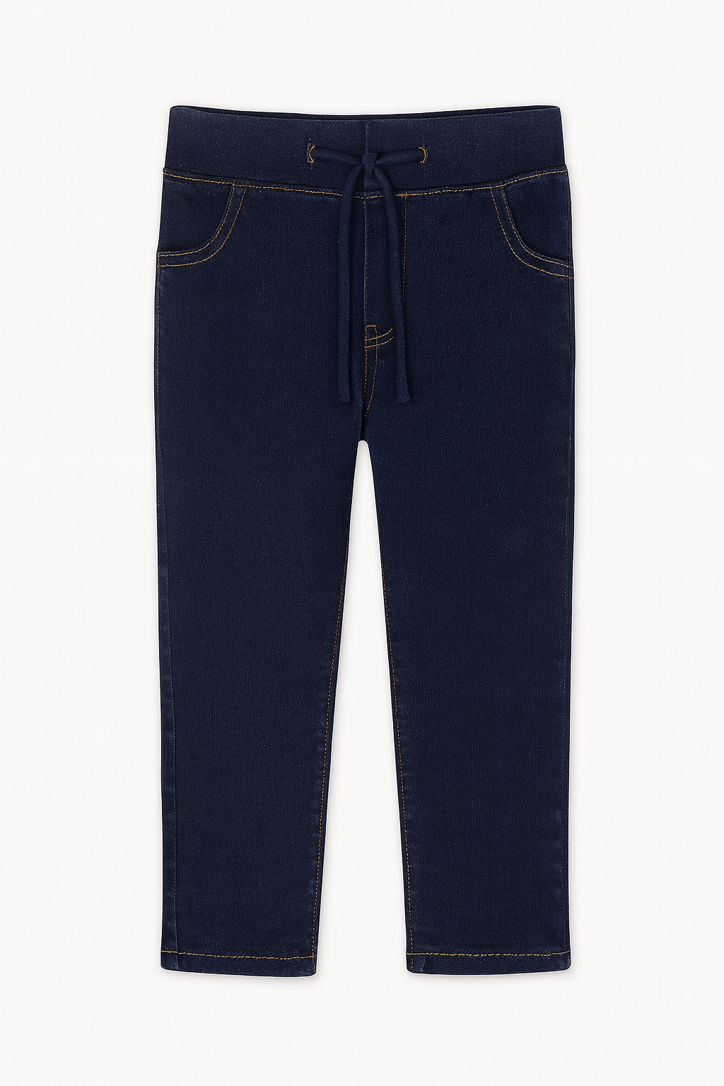 PANTALÓN NIÑO JEAN STRETCH AZUL OSCURO CON CORDÓN