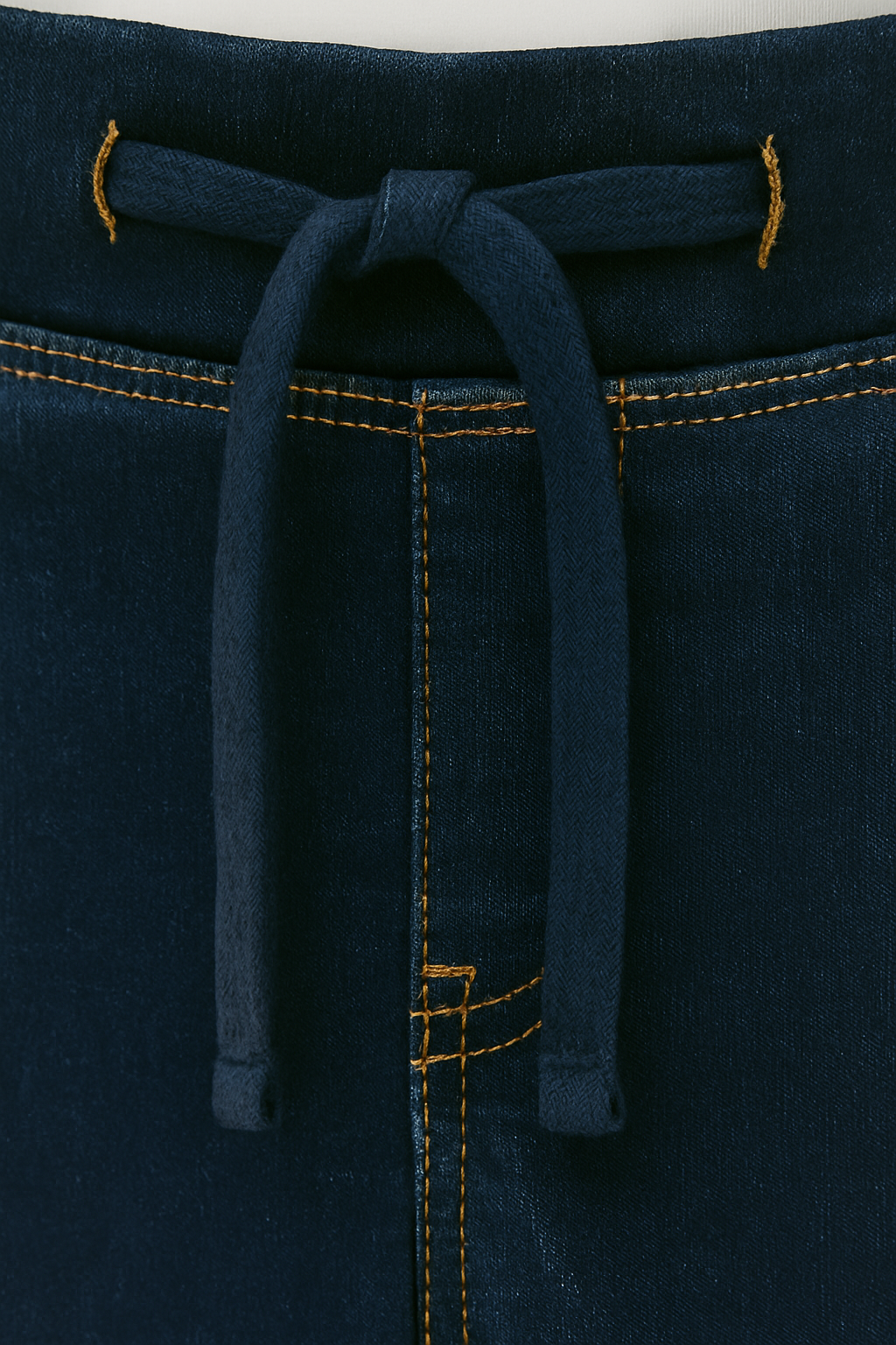 PANTALÓN NIÑO JEAN STRETCH AZUL OSCURO CON CORDÓN