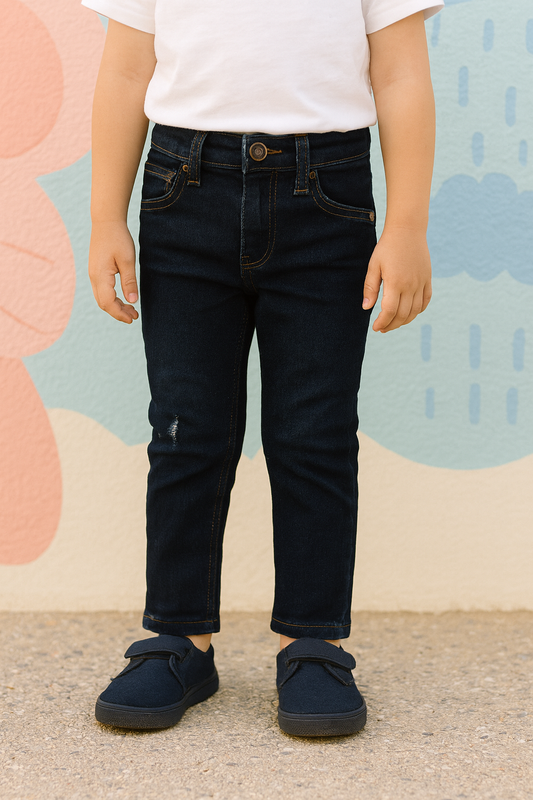 PANTALÓN JEAN NIÑO SLIM FIT AZUL MARINO OSCURO STRETCH