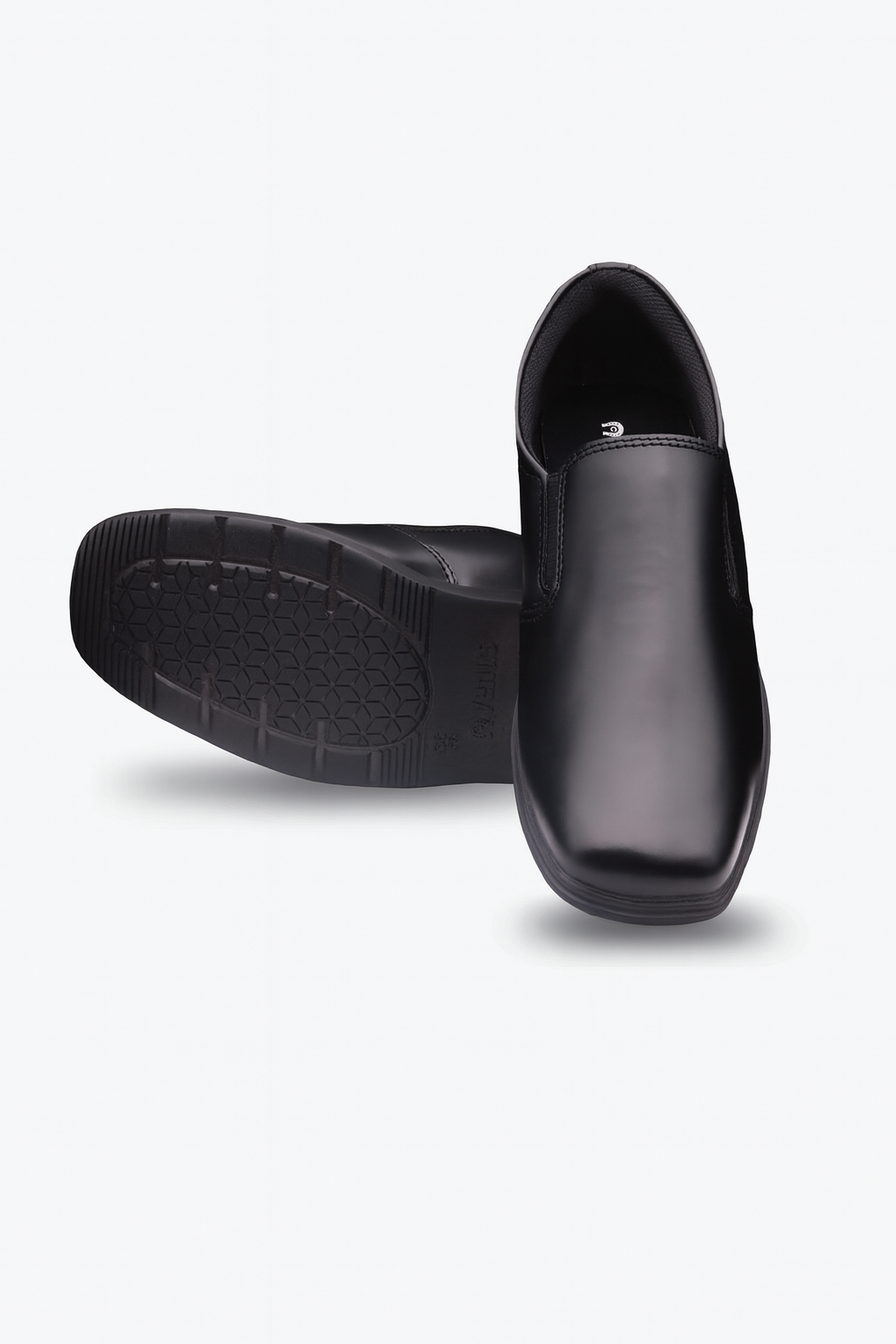 ZAPATO NEGROS DE CUERO TIPO MOCASÍN CON ABERTURA ELÁSTICA