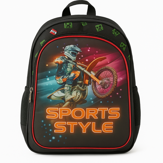 MOCHILA ESCOLAR SPORT STYLE MOTOCICLETA