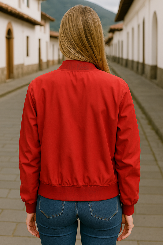 CHAQUETA DAMA ROJA CARITA FELIZ
