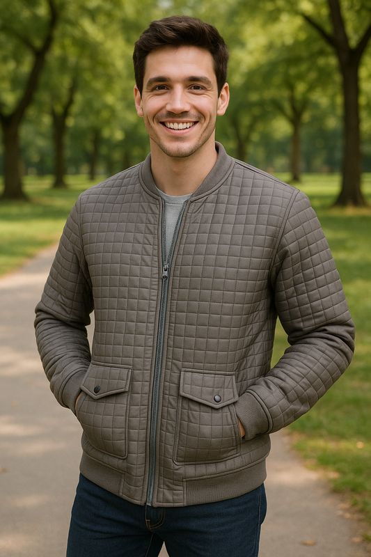 CHAQUETA CASUAL CON RELIEVE DE COSTURA, CUELLO ABIERTO Y BOLSILLOS CON BOTÓN A PRESIÓN