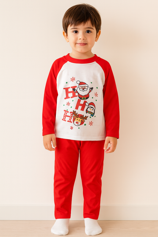 PIJAMA NAVIDEÑA NIÑO INFANTIL ROJA