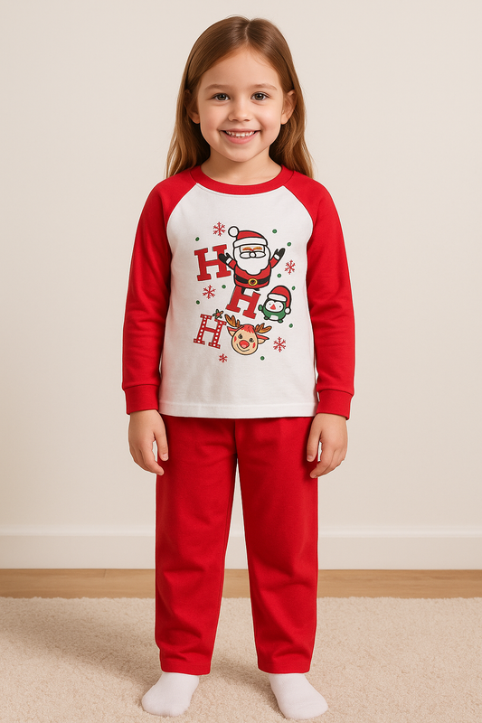PIJAMA NAVIDEÑA NIÑA INFANTIL ROJA