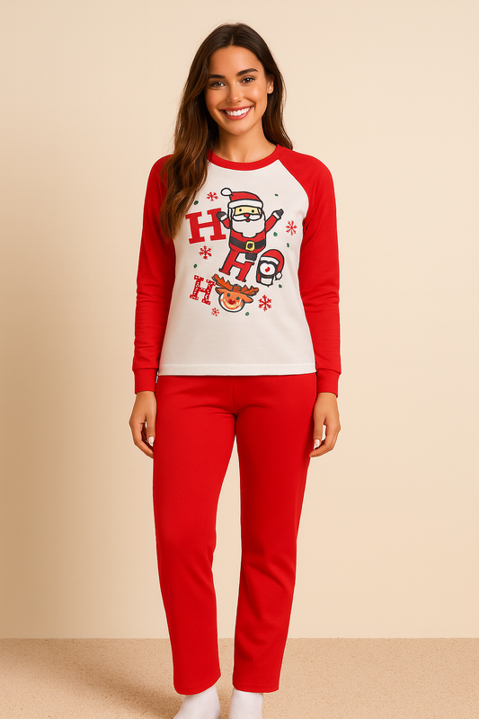 PIJAMA NAVIDEÑA DAMA ROJA