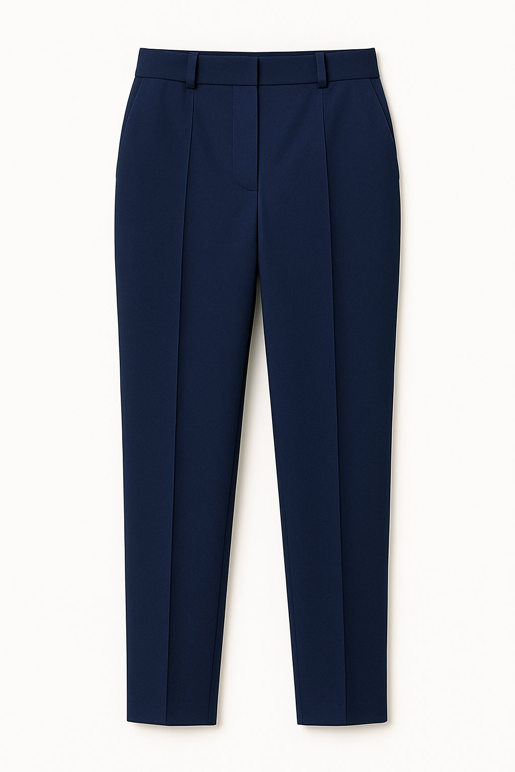 PANTALON DE DAMA FORMAL AZUL MARIN BASTA RECTA BOLSILLOS LATERALES Y TRASEROS