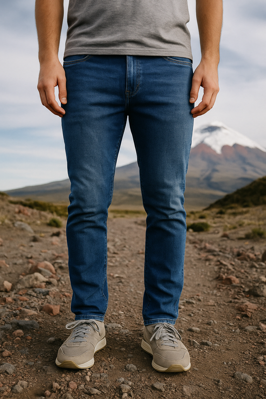 PANTALÓN JEAN SKINNY AZUL CLARO CON ROTOS Y BOTON NEGRO