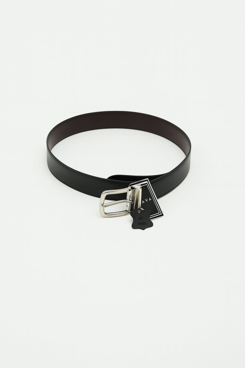 CORREA HOMBRE DOBLE LADO DE CUERO COLOR NEGRO NEGRO Y CAFÉ