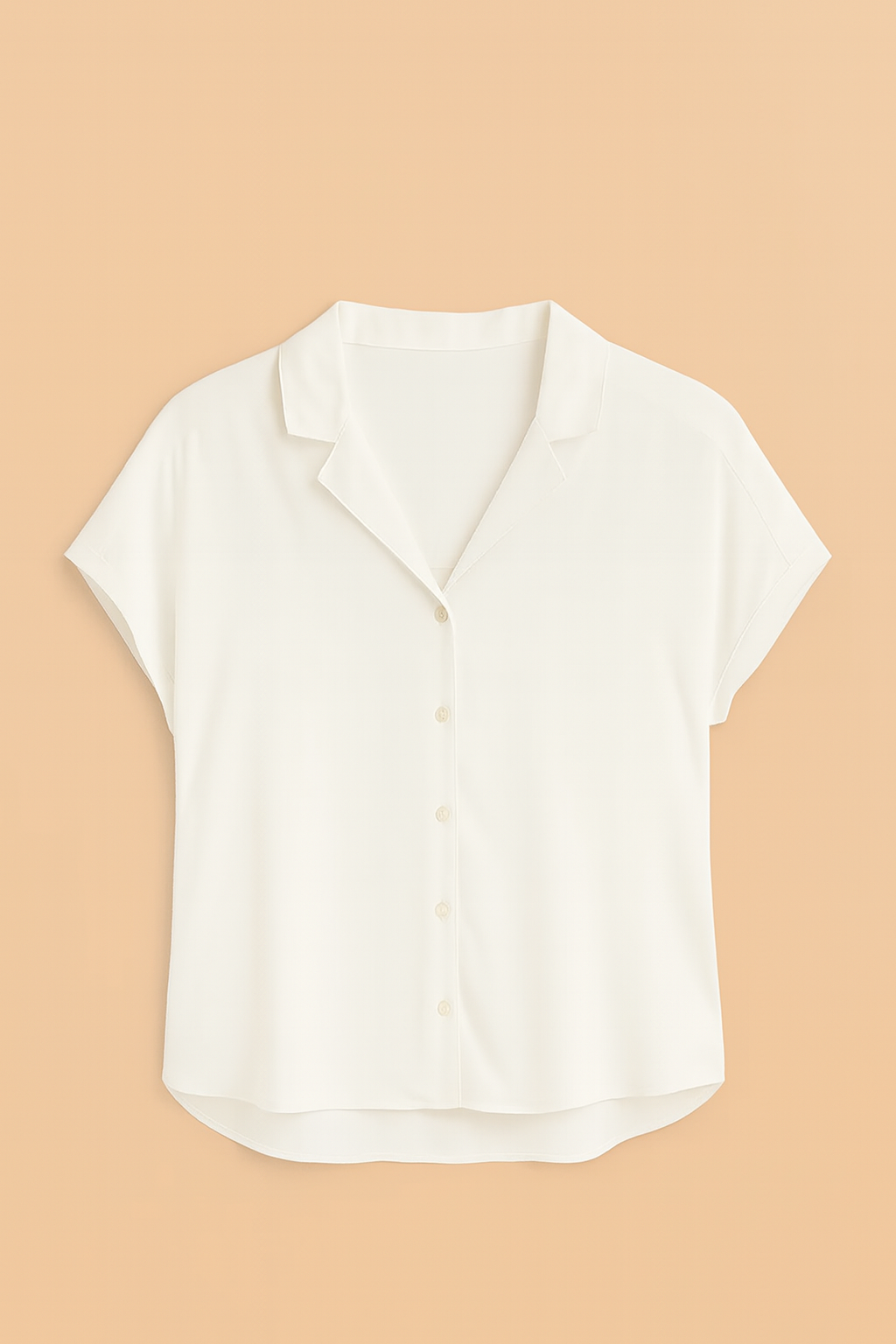 BLUSA DAMA MANGA CORTA BLANCA CON CUELLO CAMISERO