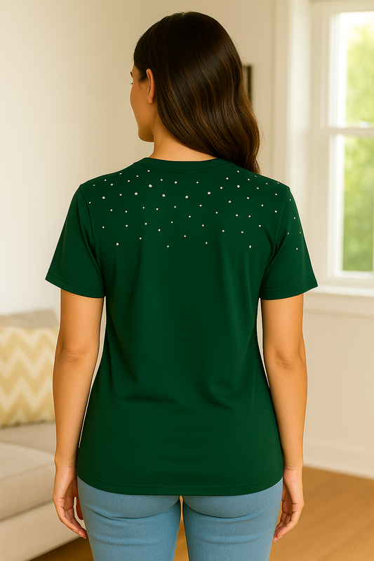 CAMISETA NAVIDEÑA MUJER MERRY CHRISTMAS CON ÁRBOLES