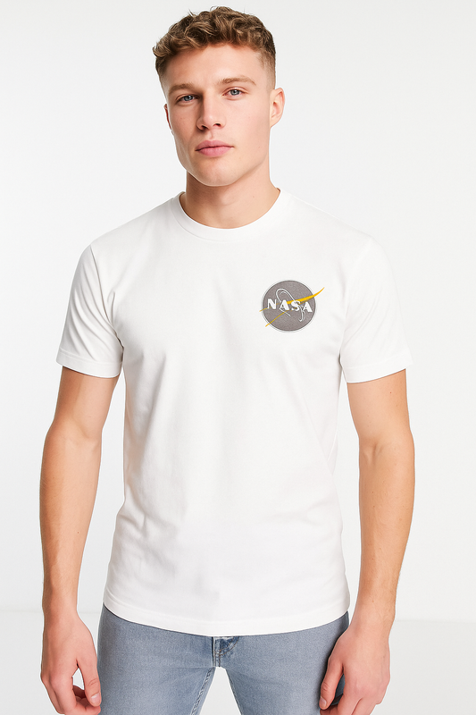 CAMISETA NASA LLANA CON LOGO BORDADO HOMBRE
