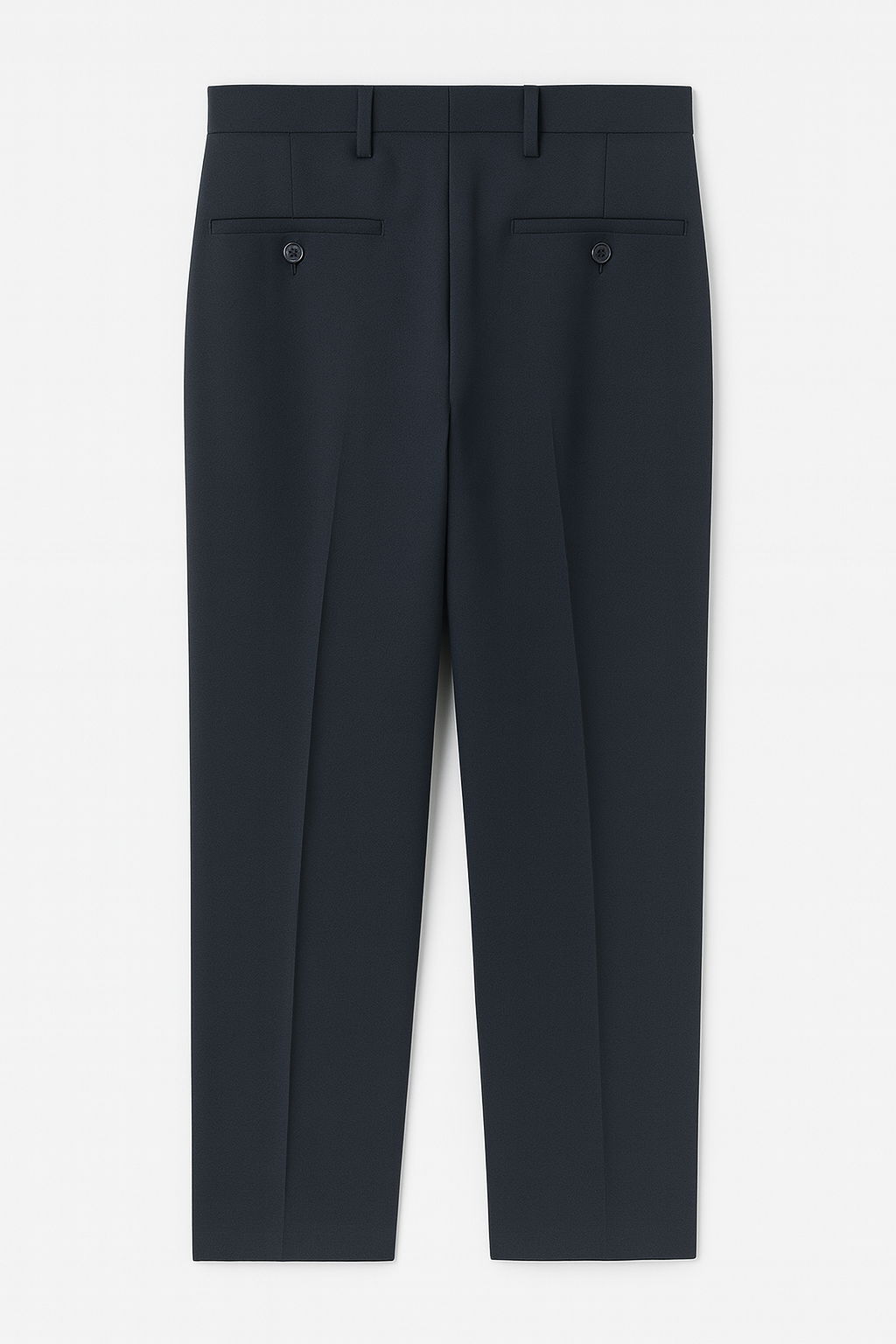 PANTALON DE TELA HOMBRE AZUL MARINO CON BROCHE OCULTO