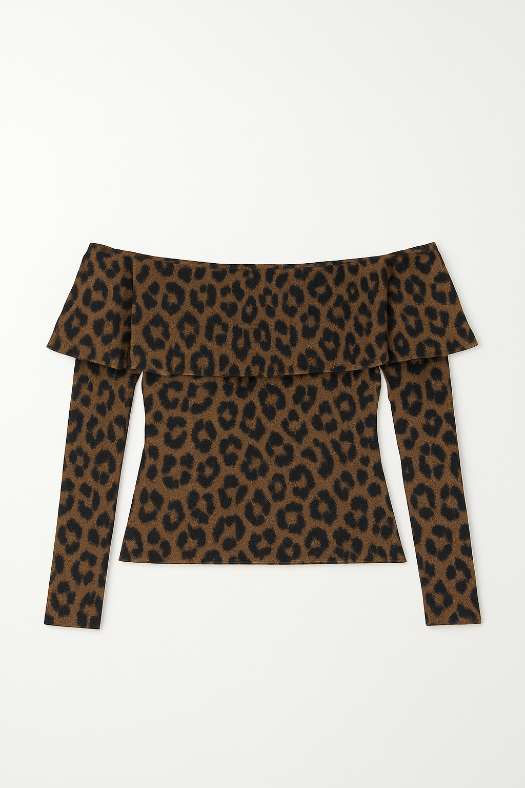 TOP CON MANGAS DE ANIMAL PRINT CON VUELO EN LA PARTE DE LOS HOMBROS