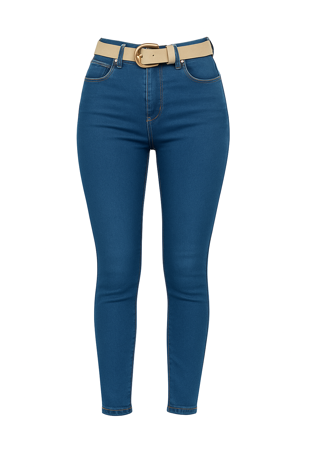 JEAN SKINNY DAMA AZUL CLARO CON CORREA