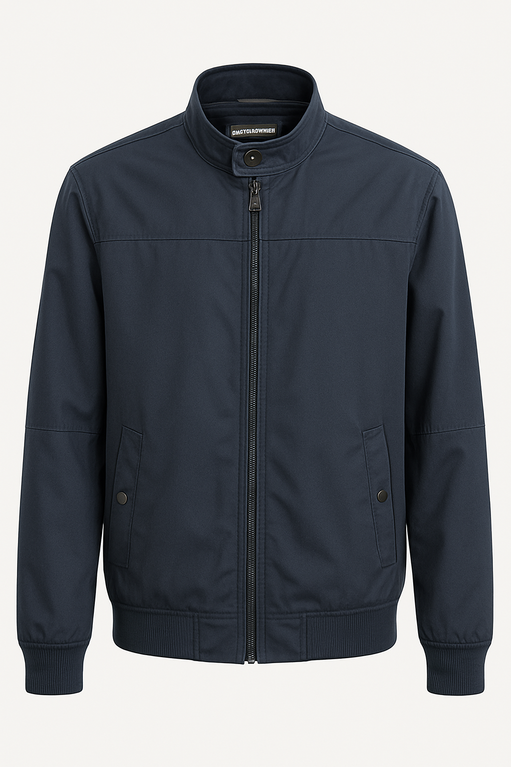 CHAQUETA CASUAL SEMI ACOLCHADA AZUL MARIN CON ABERTURA DE BOTON EN CUELLO Y BOLSILLOS