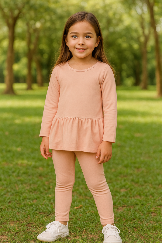 CONJUNTO BASICO NIÑA VESTIDO + LICRA