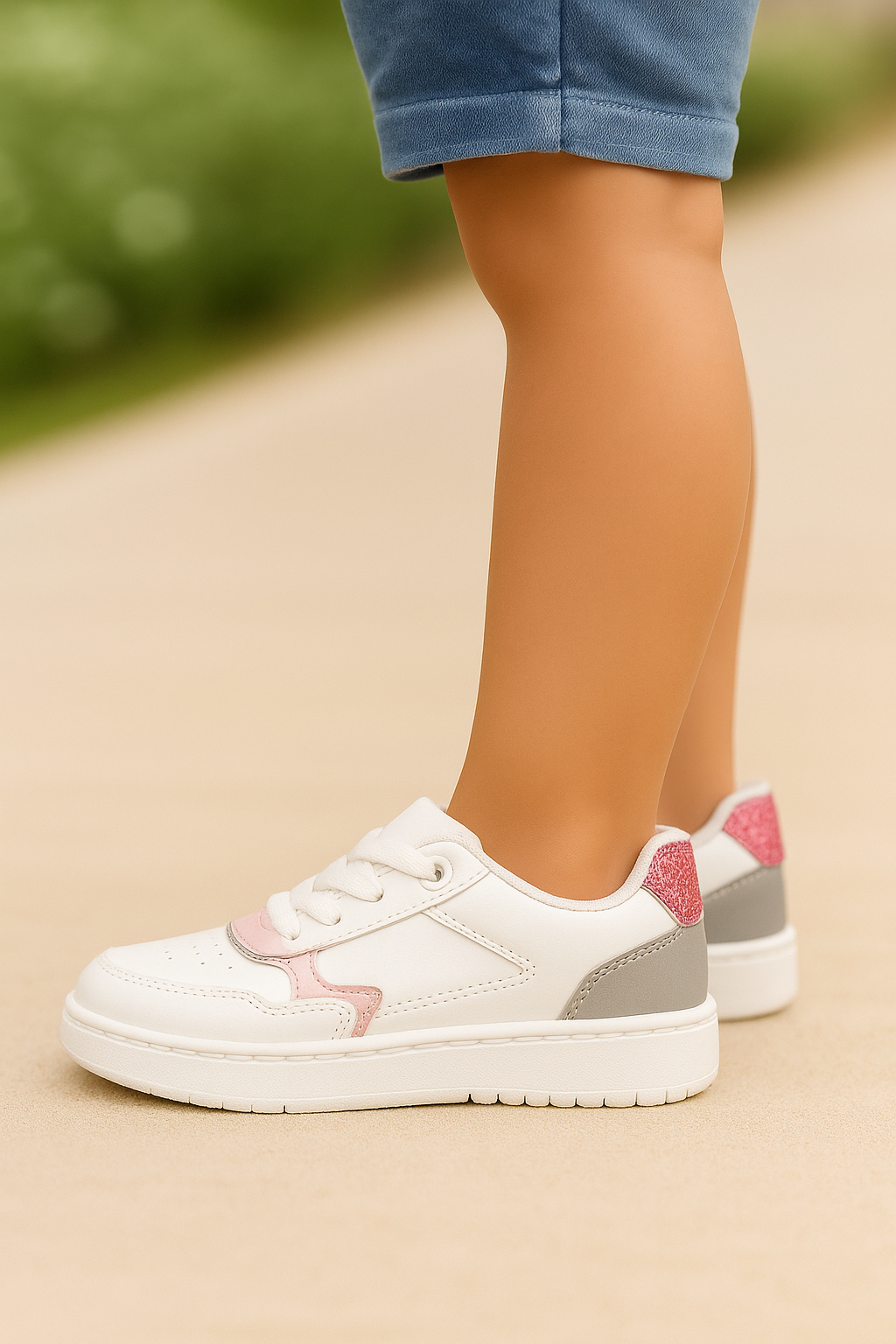 ZAPATOS NIÑA BLANCAS CON DETALLES EN COLOR