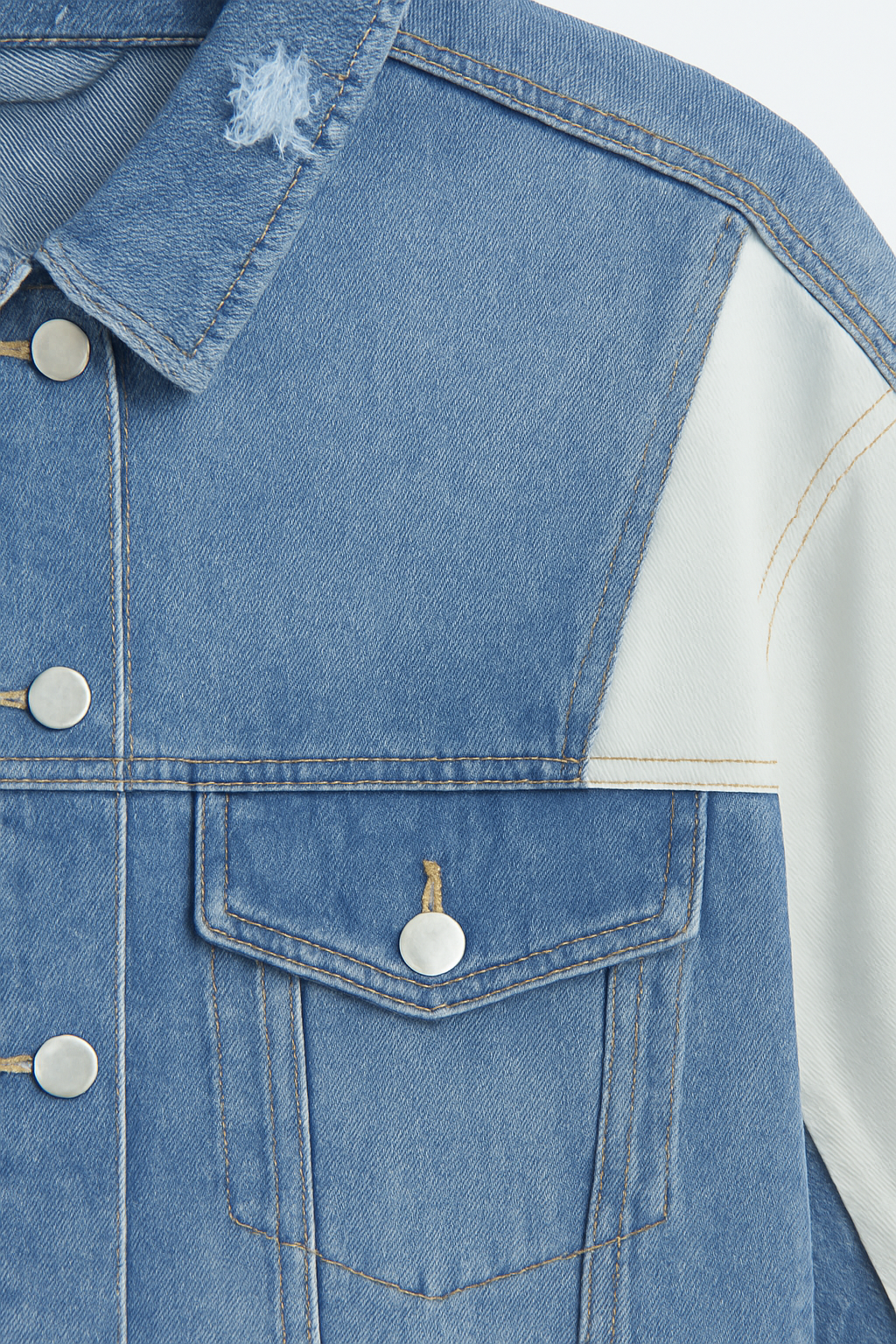 CHAQUETA DAMA MIX COLORES CELESTE-BLANCO