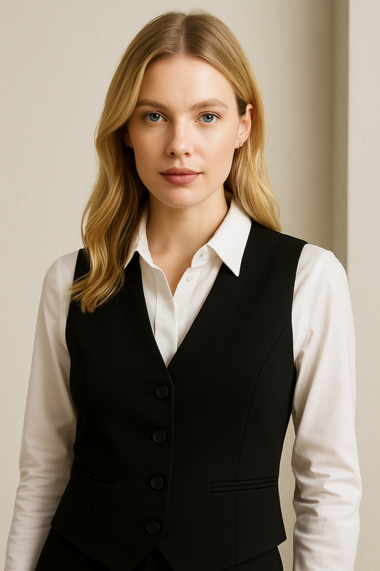 CHALECO DAMA NEGRO FORMAL