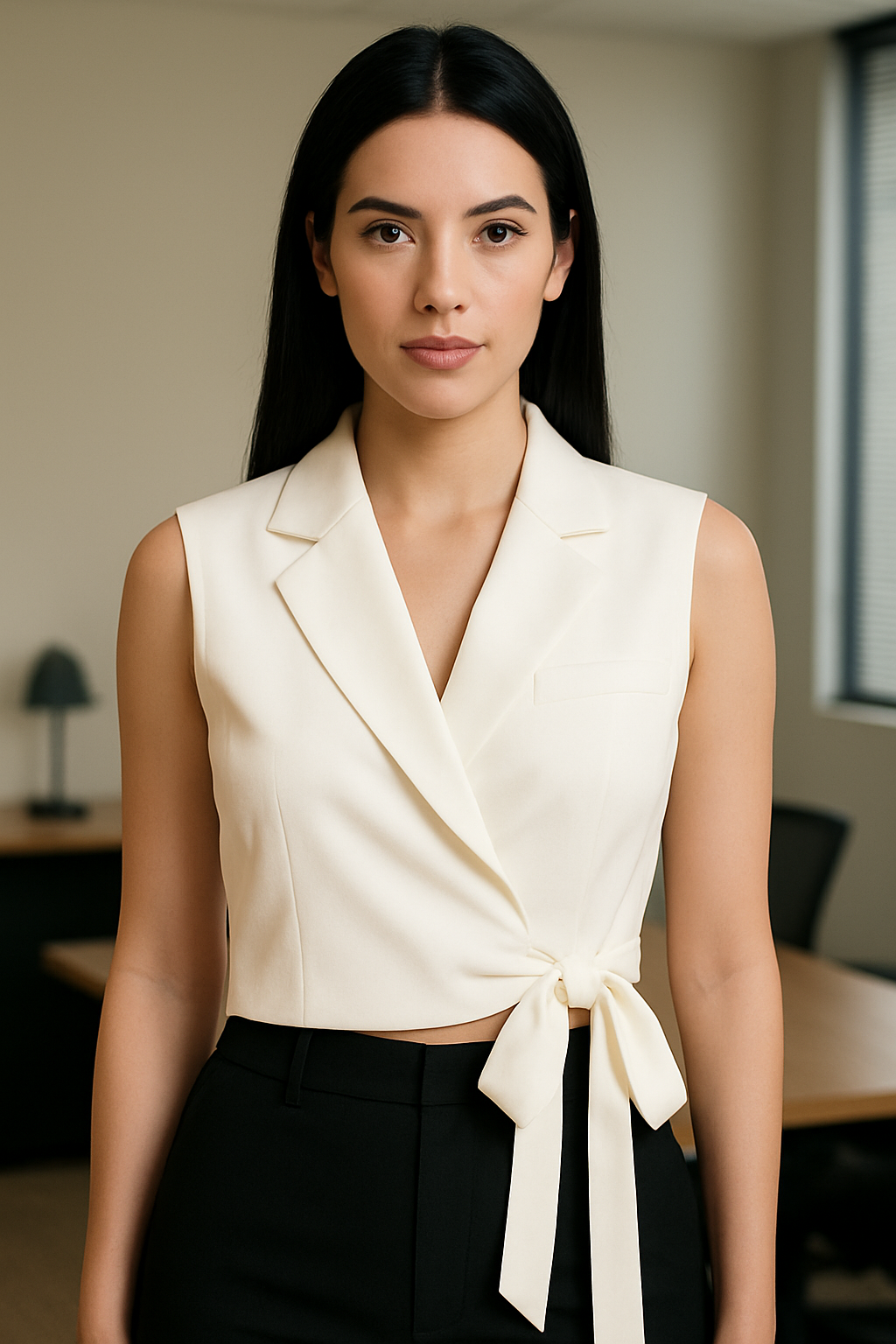 CHALECO DAMA BLANCO FORMAL