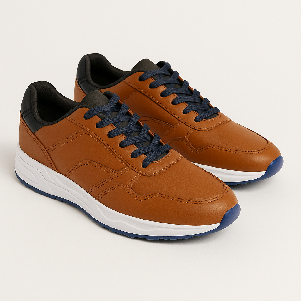 ZAPATO DEPORTIVO HOMBRE CAFE ZUELA  Y CORDON AZUL