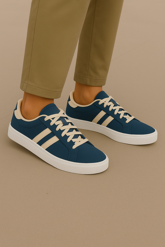 ZAPATO GASELLE AZUL DE DOS LINEAS SIN LOGO