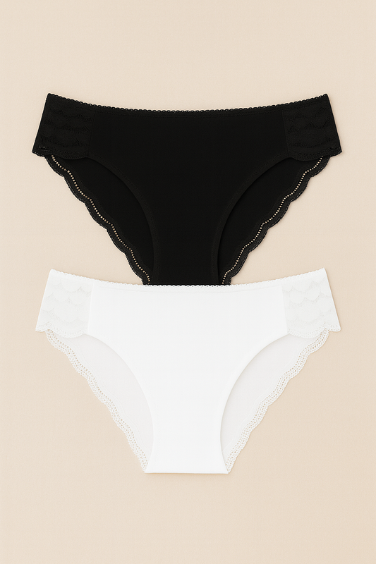 DUO PANTY CLÁSICO CON ENCAJE LATERAL