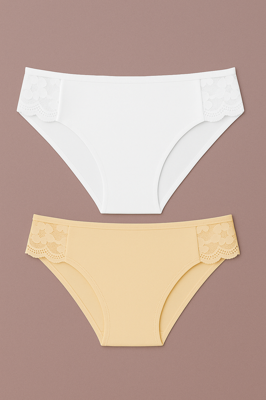 DUO PANTY CLÁSICO CON ENCAJE LATERAL