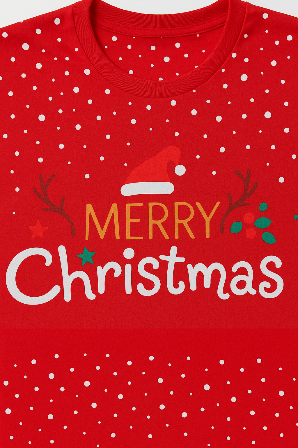 CAMISETA NAVIDEÑA HOMBRE MERRY CHRISTMAS CON GORRO DE SANTA