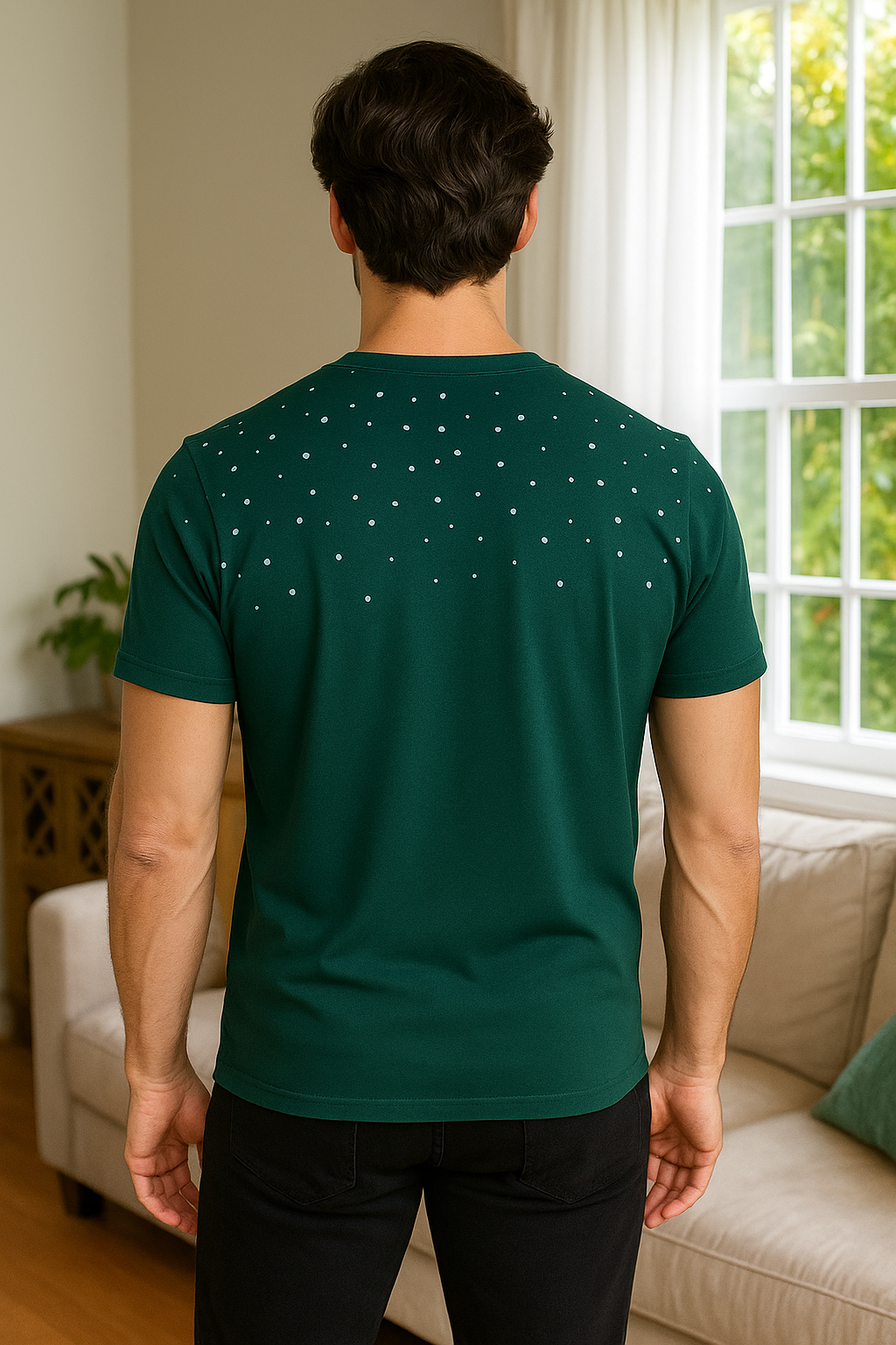 CAMISETA NAVIDEÑA HOMBRE MERRY CHRISTMAS CON ÁRBOLES