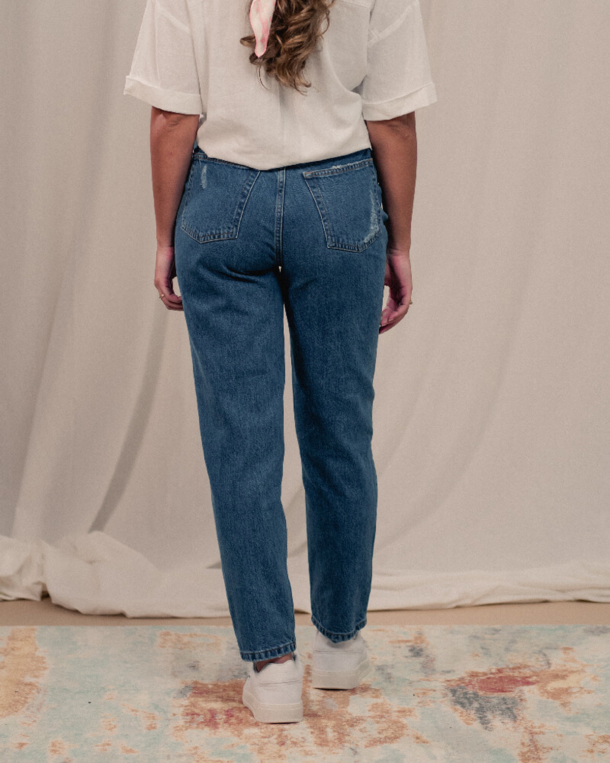 JEAN DAMA AZUL OSCURO CON ROTOS
